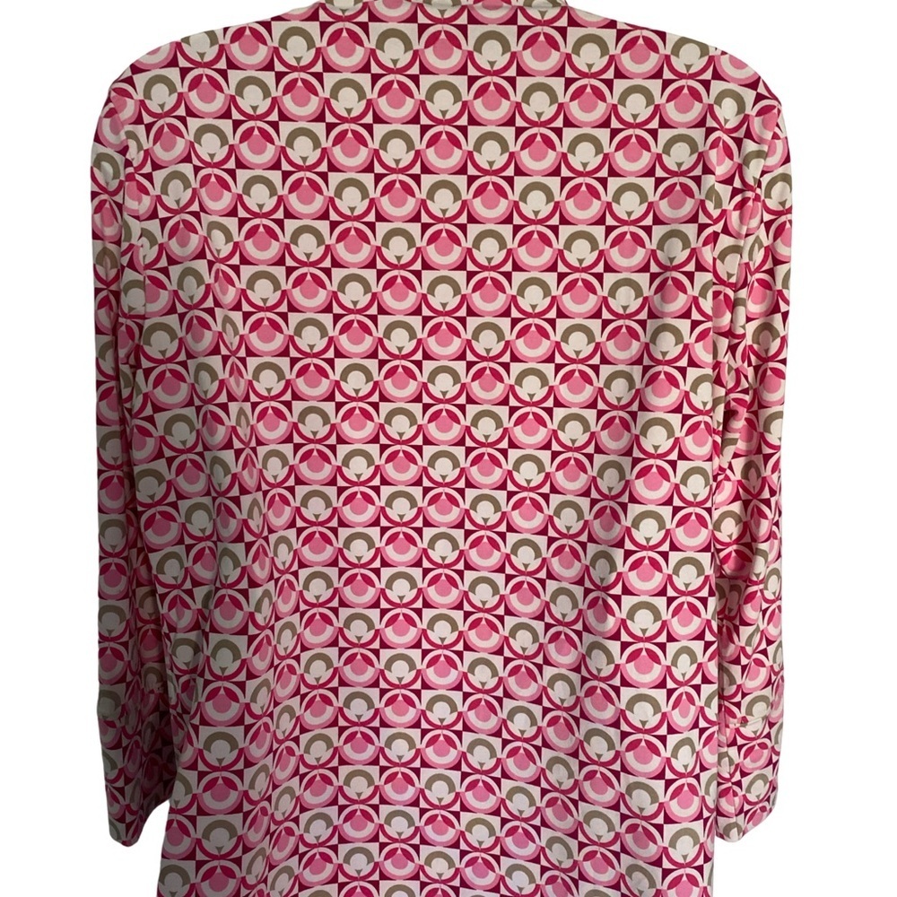 J Mclaughlin Button Down Top - M Red , Pink , Tau… - image 4